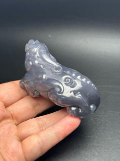 精美和田玉紫玉貔貅!天然紫色!紫气东来!紫气缠身!代表招财进宝!