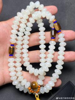 白玉算盘珠108长串